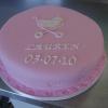 Christening Girl with Applique Pram